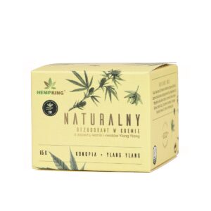 Natural hemp deodorant with CBD with the scent of vanilla and Ylang Ylang flowers