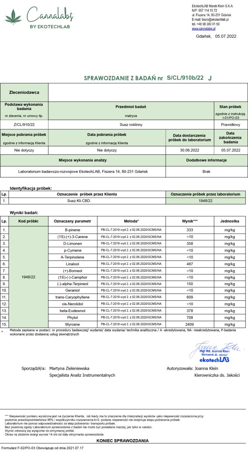 Mars - Susz Konopny CBD ~ 9% - Konopny Buch - Susz Konopny