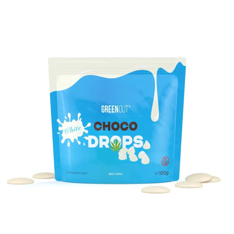 Конопляні цукерки Green Out® Choco Drops без цукру, білий шоколад
