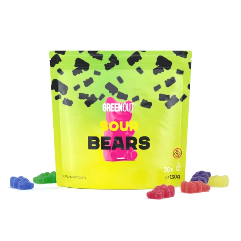Green Out® Sour Bears kanapių gumos