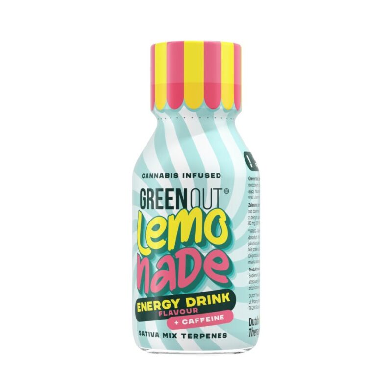 Green Out® Lemonade kanapių šratas, energetinis gėrimas + kofeinas