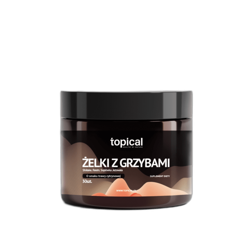 Żelki z grzybami / adaptogenami Soplówka Jeżowata (Lion's mane) Shiitake Reishi  – 7200MG - Topical - Adaptogeny