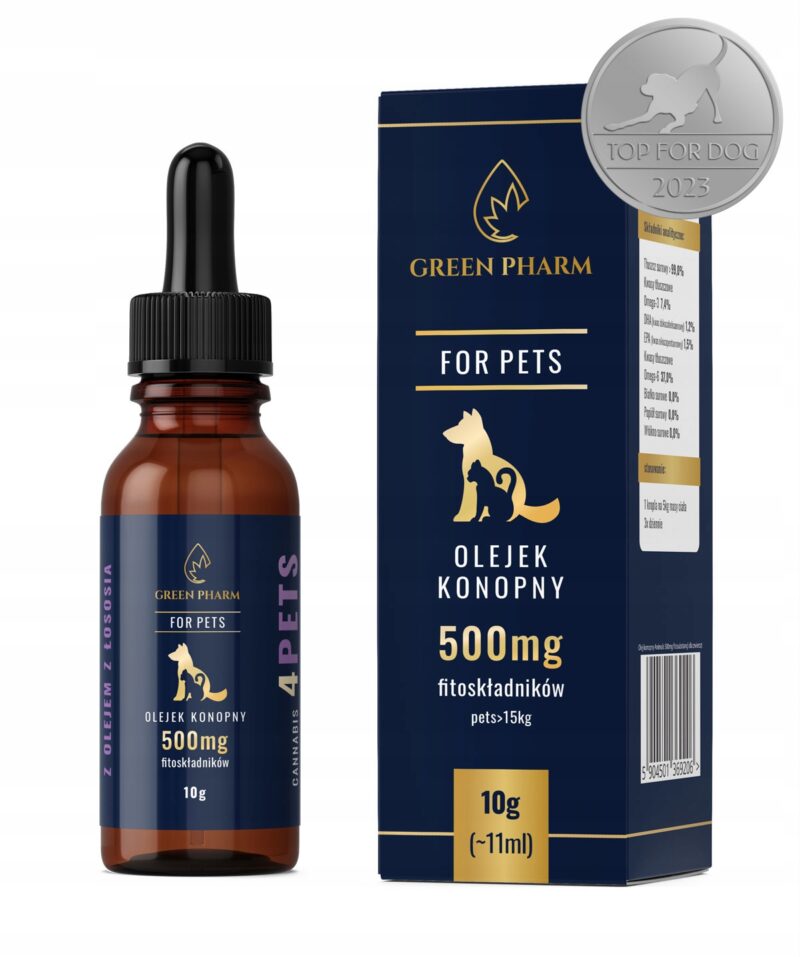 CBD hemp oil 5% 11ml Animals For dogs and cats Pets for animals - Enriched with salmon oil