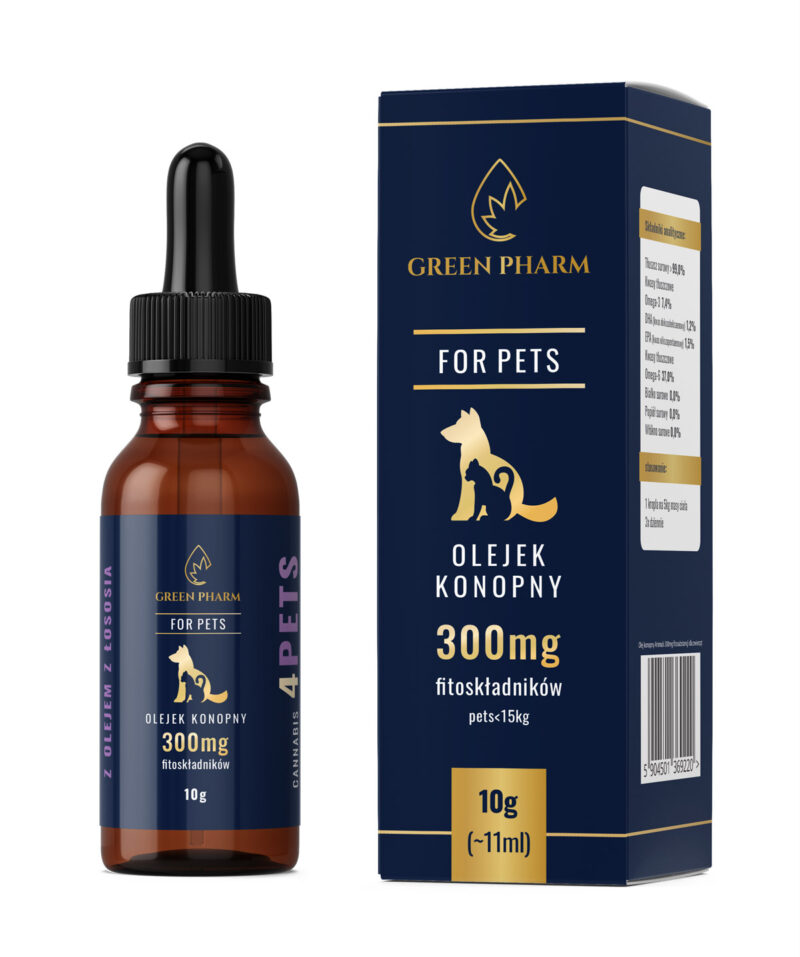 Hemp oil 3% 11ml Animals For dogs and cats Pets for animals - Enriched with salmon oil