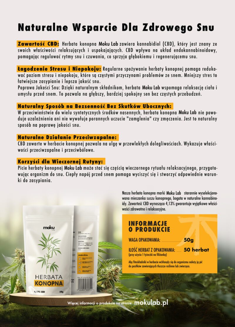Hemp tea 4,13% mokuLAB - Natural Calming - CBD Teas