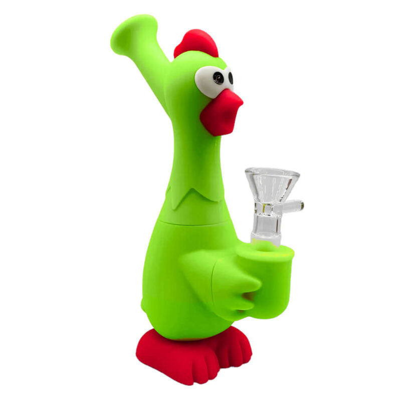 Silicone Bongo Chicken Green 18cm