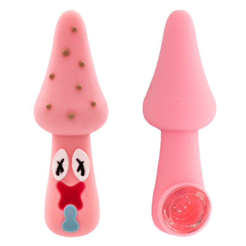 Mushroom Silicone Pipe Pipe Pink 10cm