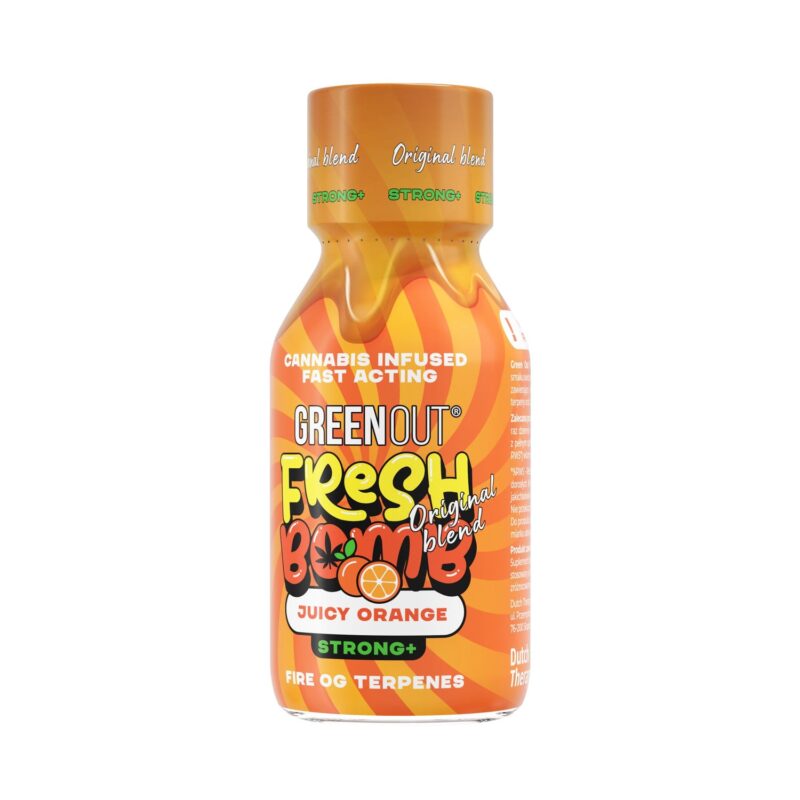 Chupito de cáñamo con naranja jugosa y bomba fresca Green Out®