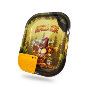 Best Buds Gorilla Glue Mała Metalowa tacka do skręcania i rollowania z kartą grinder - Tacki