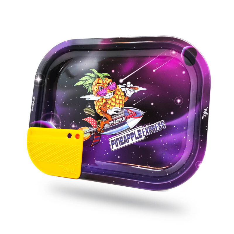 Best Buds Superhigh Pineapple Express Kleine metalen draai- en rolbak met maalkaart