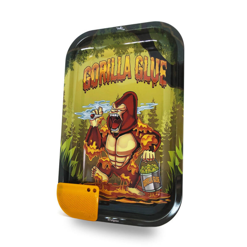 Best Buds Gorilla Glue Large Metal twisting and rolling tray with grinder card