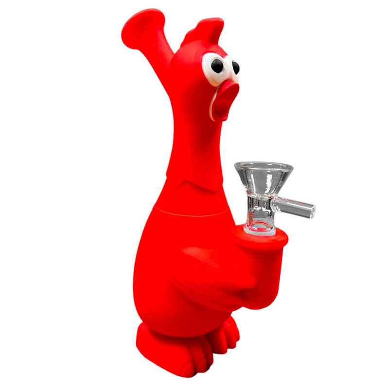 Chicken silicone bong Red 18cm