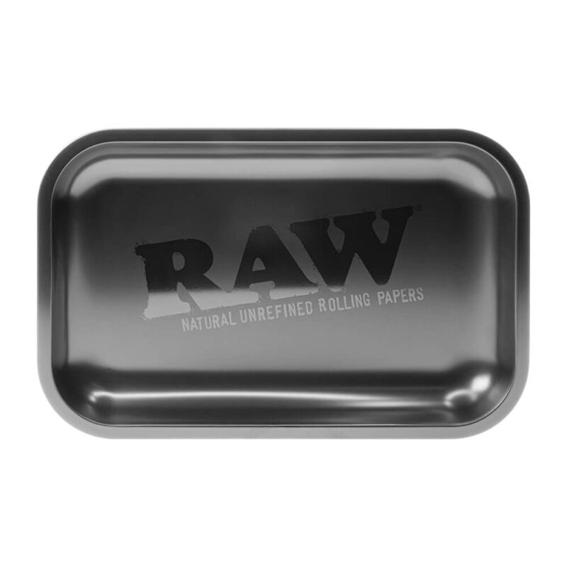 RAW All Black Średnia Metalowa tacka do skręcania i rollowania z kartą grinder