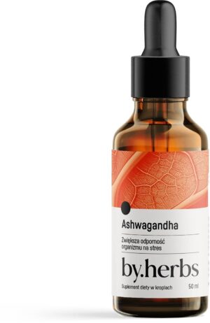 Ashwagandha Ekstrakt Krople w płynie 1:4 - 1500 mg by.herbs - Adaptogeny