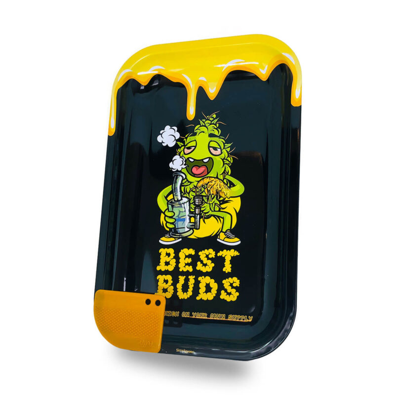 Best Buds Dab Duża Metalowa Tacka do Skręcania z Magnetyczną Kartą Grinder