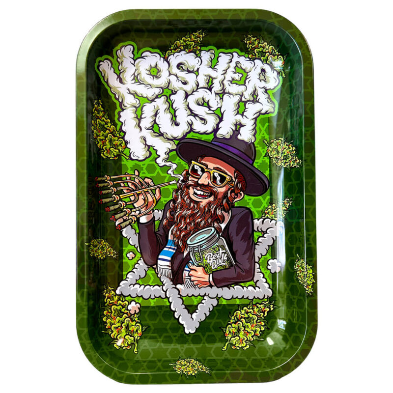 Best Buds Kosher Kush Metalowa Tacka do Skręcania Średnia 17x28cm