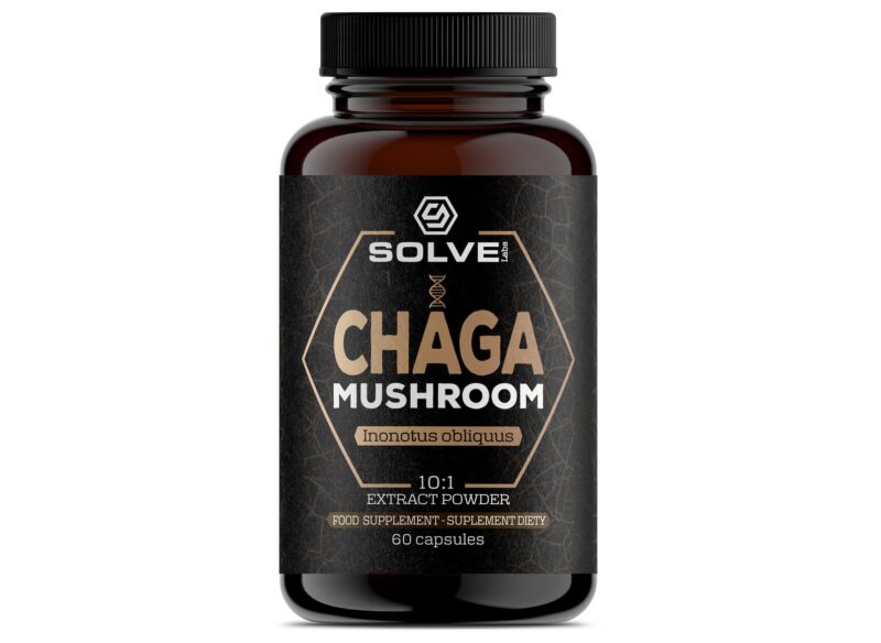 Chaga (Błyskoporek podkorowy) 10:1 Ekstrakt 60 Kapsułek SOLVE LABS - Adaptogeny