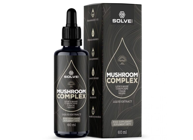 Mushroom Complex (4 grzyby) w kroplach 60ML SOLVE LABS - Adaptogeny