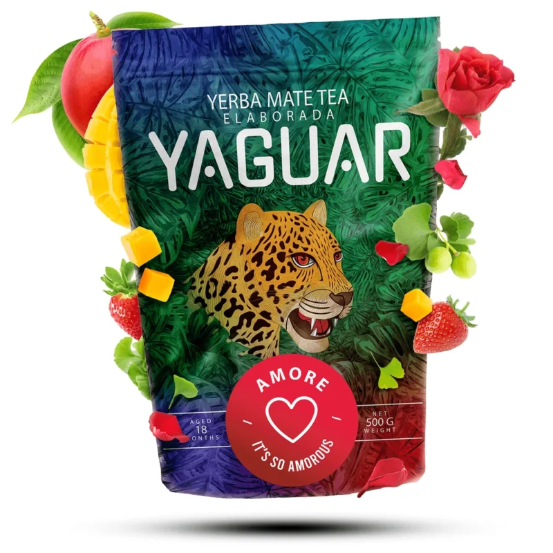Yerba Mate Yaguar Amore 500 g 0.5 kg - Brazilian yerba mate with fruit and herbs - Yerba Mate