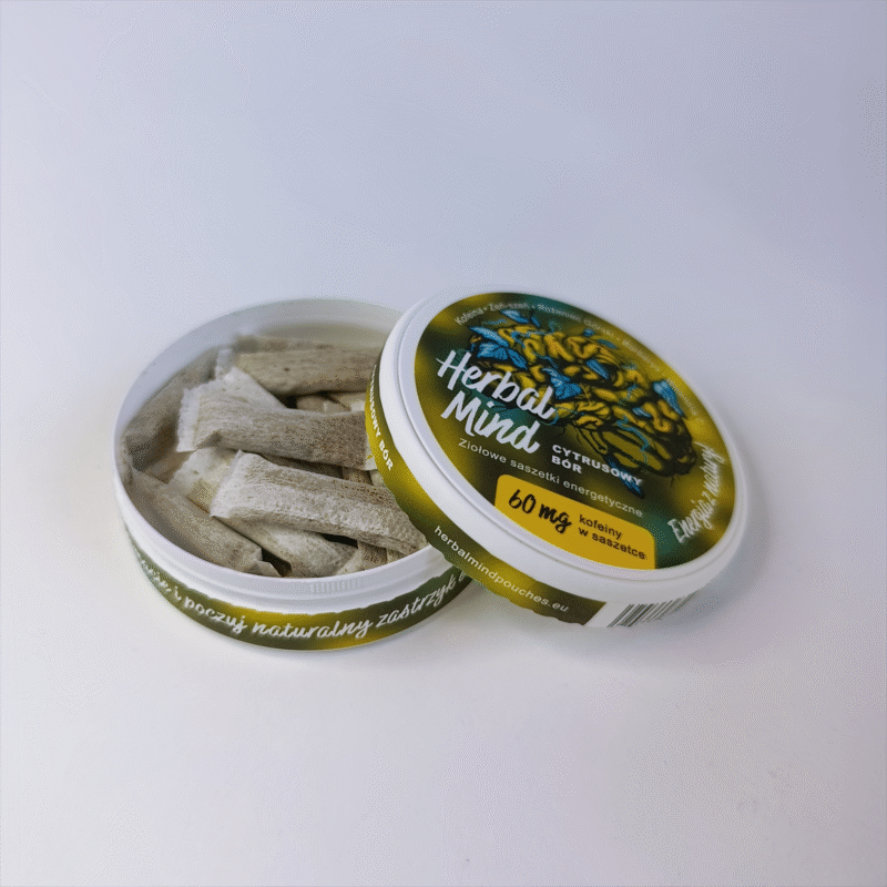 Ziołowe woreczki energetyczne HerbalMind CYTRUSOWY BÓR saszetki kofeina - Snus
