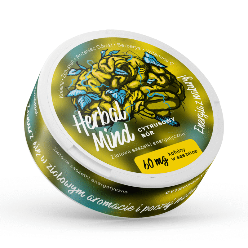 HerbalMind трав'яні енергетичні пакетики CITRUS BOR саше з кофеїном - Снус