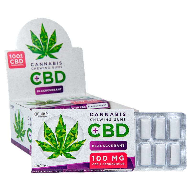 Guma do żucia Euphoria CBD Czarna Porzeczka z 100 mg czystego CBD - Euphoria