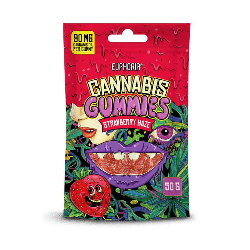 Żelki Euphoria Cannabis Strawberry Haze (50 g) Truskawkowy smak - Euphoria