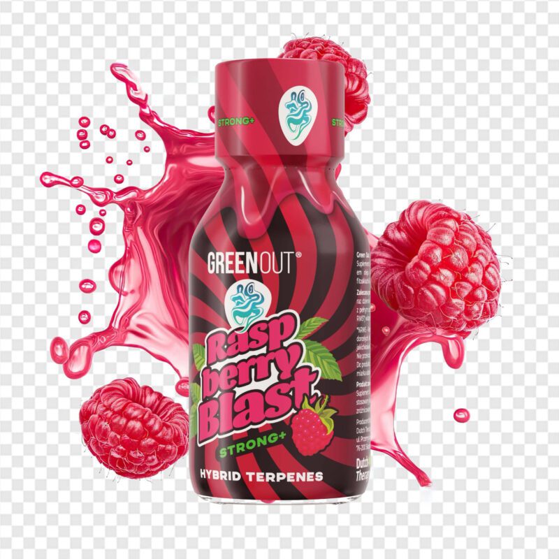 Hemp Shot Strong+ Raspberry Blast Green Out® x Hemp Buch 100ml Dutch Therapy - Hemp Shot